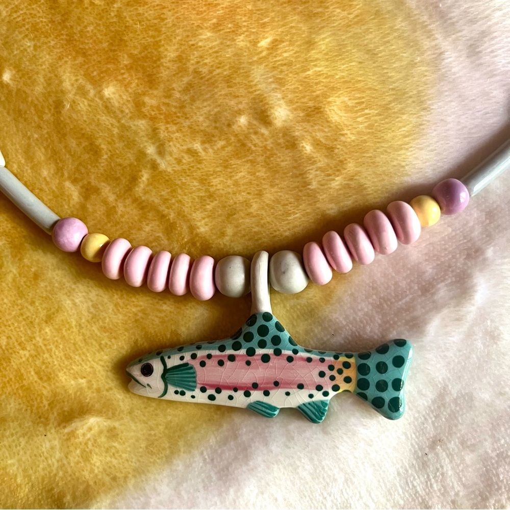 Candace Loheed Ruby Z vintage fish necklace